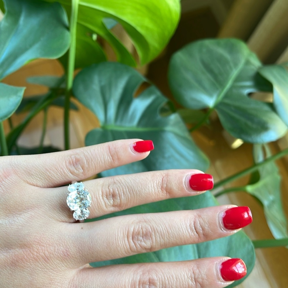 Three stone cubic zirconia ring